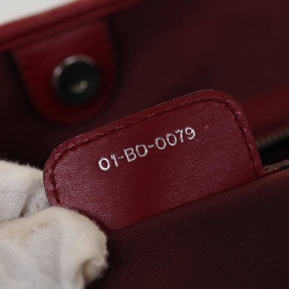 Christian Dior Lady Dior Canage Tote Bag Coated Canvas Red Auth bs4684 - Picture 11 of 16